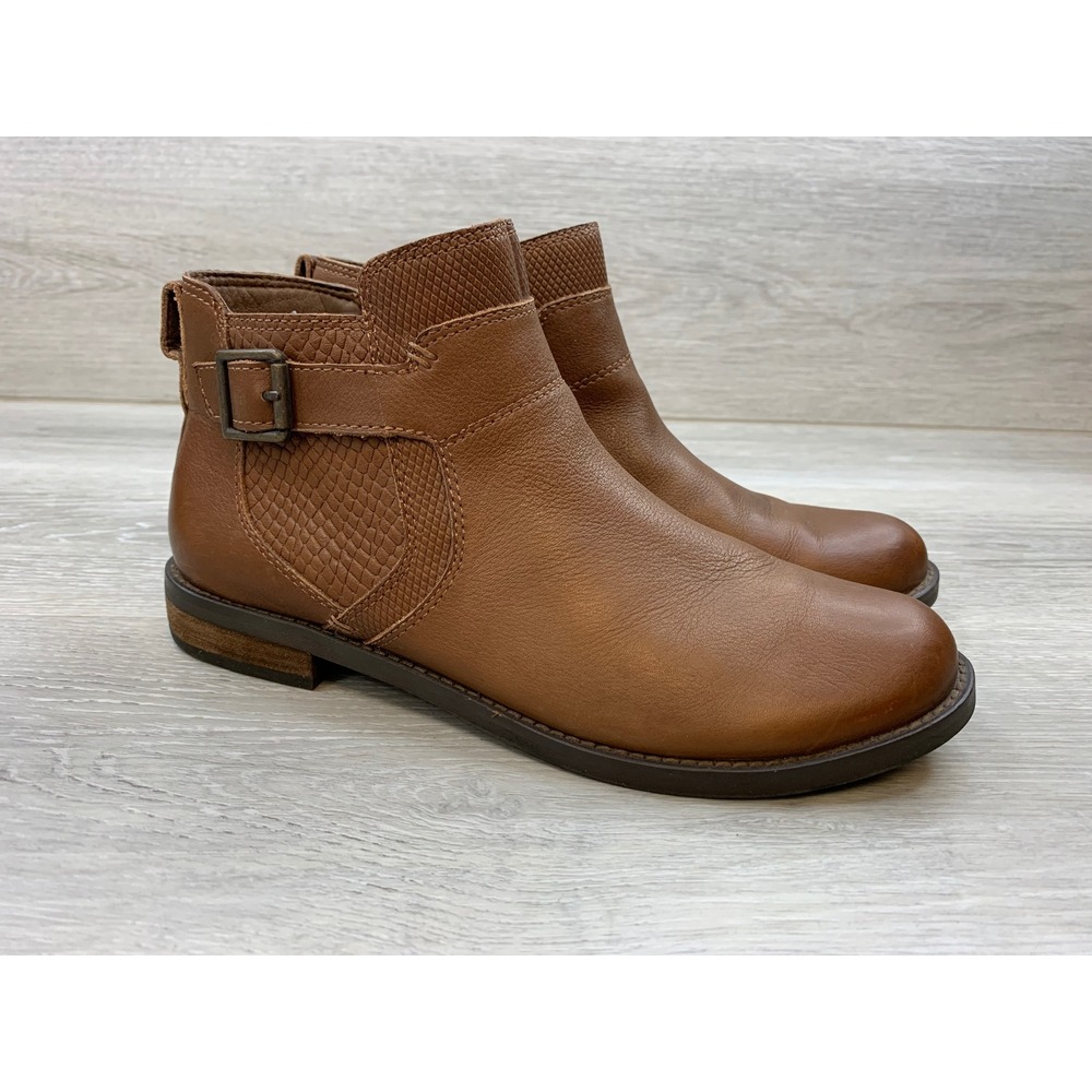 Abeo B.I.O.system Brown Leather Ankle Boots Buckle Zipper Women's 8 N Shoes